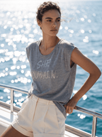 SHE DUBAI’N T-Shirt Relaxed - Grey on Silver