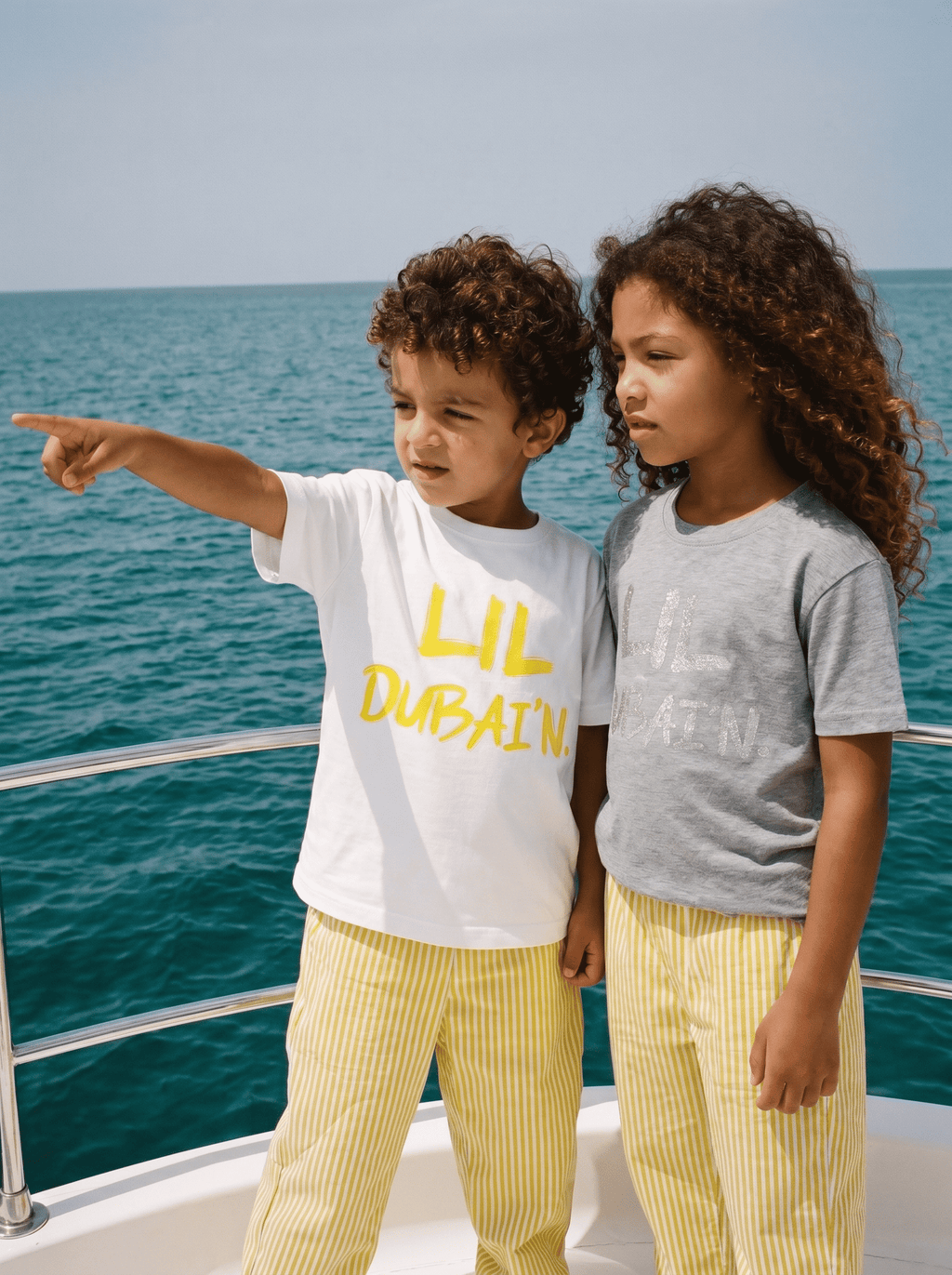 LIL DUBAI’N t Shirt - Yellow On White